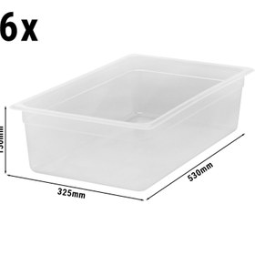Resim Polipropilen GN Küvet 1/1 - Yarı Saydam - Yükseklik: 150 mm | CAMBRO - (6 adet) 