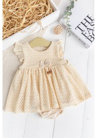 Resim Babymod Dantet Detaylı Bodyli Kız Bebek Elbise Bej Bej 