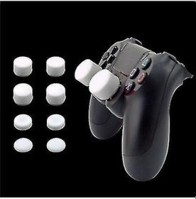 Resim Beyaz 8 Adet Silikon Analog Başparmak Çubuğu Joystick Tutacakları Playstation Uyumlu Yedek Newway 