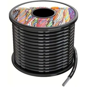 Resim Chuangyinshop Enbohao 14awg Silikon Elektrik Kablosu Siyah 30ft Esnek Yüksek Sıcaklık Dirençli 