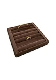 Resim Yerli Üretim Süet Kumaş Kahve Renk 15 Cm / 15 Cm Yüzük Sergileme Standı Çok Renkli 