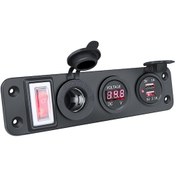 Resim Yuntech01 Araba Gemi Usb Şarj Paneli 3 Lü Anahtar 3.1a Çift Usb Kırmızı Voltmetre Ve Alıcı Dizaynı 