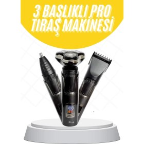 Resim Tıraş Makinesi Profesyonel 3in1 Dijital Göstergeli 3 Başlıklı Erkek Bakım - TK002M-6VKPB6 