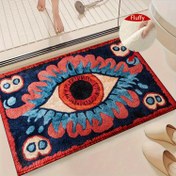 Resim 1 adet Retro Göz Baskı Olmayan Kaymaz Kapı Matı - Süper Fiber, Hızlı Kuruyan, Emici Mat İmitasyon Kaşmir ile, Mutfak, Banyo, Yemek Odası ve Yatak Odası Dekorasyonu için Mükemmel, İdeal Tatil Partisi Hediyesi, Banyo Halısı 