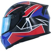 Resim Fazer Ece 22.R06 Double Vizörlü Full Face Motor Kaskı Rush Çok Renkli 