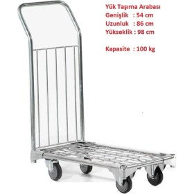 Resim Rafburada Platformlu Yük Taşıma Arabası 100 kg Kapasite Çelik Malzeme ile Dayanıklı Tasarım 