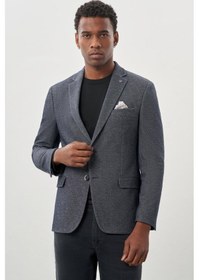 Resim İmza Koyu Lacivert Düz Örme Mono Yaka Kelebek Astar Çift Yırtmaç 2 Düğme 6 Drop Slim Fit Classic Ceket 1002245133 Koyu Lacivert 