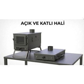 Resim Katlanır 2MM Çelikten KUZİNELİ Çift Tarafı Camlı Kül Hazneli Kamp Sobası. Çantalı Soba - Katlanır 2MM Çelikten KUZİNELİ Çift Tarafı Camlı Kül Hazneli Kamp Sobası. Çantalı Soba 