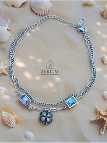 Resim ZERİUM Mavi Şans Dokunuşu - Yonca Figürlü Halhal Silver13 