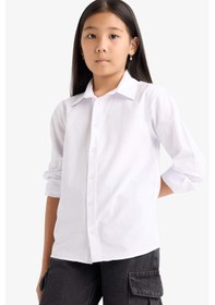 Resim Defacto Erkek Çocuk Polo Yaka Poplin Uzun Kollu Gömlek G1487a825auwt36 Beyaz 