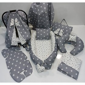 Resim Balamira Babynest Gri Beyaz Yıldız 10 Lu Babynest Takımı 