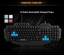Resim Everest Rampage KB-R01 Siyah USB Makro Tuşlu Oyun Q Multimedia Klavye 
