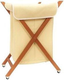 Resim Garden Art Home Cesto Ahşap Tekerlekli Çamaşır Sepeti 