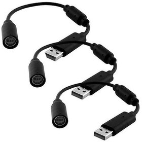 Resim Wezone Xbox 360 Kontrolcü Usb Çevirici Kablosu, Pc Uyumlu, Abs Malzeme, 26 Cm, Siyah 3'lü Paket 