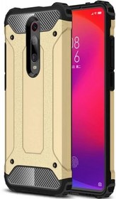 Resim Xiaomi Mi 9T Pro Kılıf Zırhlı Tank Crash Silikon Kapak - Gold 