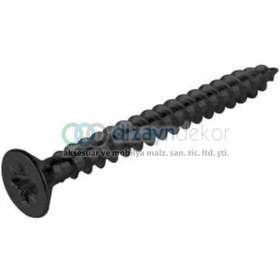 Resim 4,0x20 Mm. Havşa Başlı Sunta Mdf Vidası Mat Siyah-200 Adet 