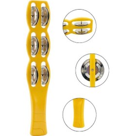 Resim Temel Plastik Çubuk Tef 6 Zilli Sarı 26 Cm 