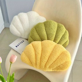 Resim 1 adet Boho Chic Kabuk Şeklinde Atma Yastığı - Yumuşak, Canlı Okyanus Temalı Tasarım, Makinede Yıkanabilir, Polyester Elyaf Dolgulu, Koltuk, Yatak ve Ev Dekorasyonu için Mükemmel, Koltuk Yastığı | Canlı Yastık Tasarımı | Peluş Polyester Elyaf, Plaj Ev Dekorasyonu 