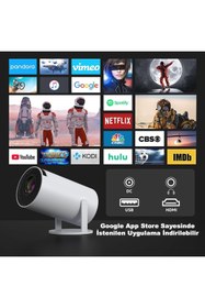 Resim paris elektronik Harvox Projeksiyon Taşınabilir Projeksiyon Cihazı HD Projeksiyon Cihazı Android 11 Android TV 