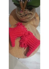 Resim Zeynom Çocuk Giyim Püskül Detaylı Ev Pandufu Pembe 