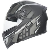 Resim Rhkc 902 Çene Açılır Vizörlü Kask Mat Siyah/gri Renkli 