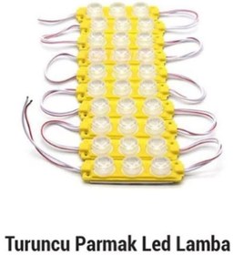 Resim Carub Kablolu Parmak Lamba 12v 3 Led (10 Adet) -Turuncu 