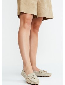 Resim Valmenti Karen Kadın Bej Süet Hakiki Deri Loafer Ayakkabı 355 4042 Bn Ayk Y23 Bej 