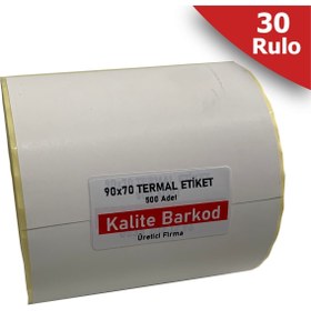 Resim Kalite Barkod 90x70 Termal Etiket | 30 Rulo Barkod Etiketi | 