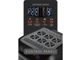 Resim Powerway CIO 100W Hoparlör Gitar Saz Girişli Karaoke Parti Ses Sistemi 80 CM Dijital Ekran +Bass Pro 