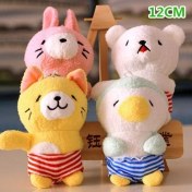 Resim OEMG Yeni 1 Adet Dört Inç Iyi Şanslar Karikatür Peluş Oyuncak Bebek Anahtarlık Sevimli Bebek Anahtar Küçük Kolye Seti (Yurt Dışından) 