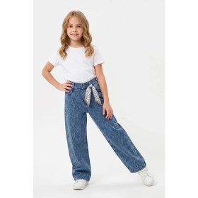 Resim Joy Kids Kız Çocuk Lazer Kalp Baskılı Kot Pantolon (8-11YAŞ) (Mavi) 