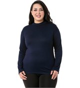 Resim Büyük Beden Yarım Balıkçı Uzun Kollu Viskon Lacivert Body Lacivert 