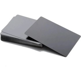 Resim Mingjin Shop 1 Mat Siyah Tarzı 86X54X0,2 mm Boş Metal Kartvizit Kalınlığı Alüminyum Alaşımlı Boşluklar Kart Dıy Lazer Baskı (Yurt Dışından) 