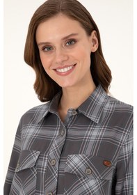 Resim U.S. Polo Assn. Kadın Gri Uzun Kollu Tunik Gömlek 50297096-VR024 