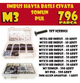 Resim Site Hırdavat 796 Parça M3 Hb Imbus Seti 