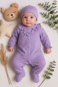 Resim Babydonat Robası Astarlı Fiyonk Şapkalı Kız Bebek Tulum 