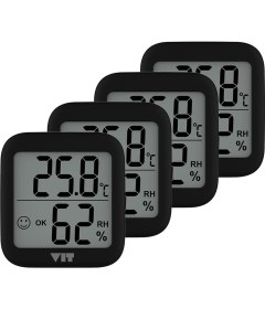 Resim Vıt 4'lü Iç Mekan Dijital Isı ve Nem Ölçer Siyah Termometre BVT17-03 
