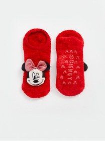 Resim LC Waikiki Minnie Mouse Kız Çocuk Ev Çorabı 