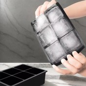 Resim Jumbo 6-Bölme Silikon Buz Küpü Tepsisi - Gıda Sınıfı, Siyah, DIY İçecekler, Ev Barları ve Partiler için Mükemmel, İçecek Soğutma | Dikdörtgen Buz Tepsisi | Gıda Sınıfı Silikon, Silikon Buz Tepsisi 