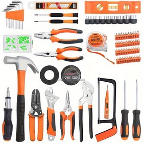 Resim 23 Parça Ev Tamir Alet Seti Baba Günü için Turuncu Karbon Çelik Araçlar ve Dayanıklı Plastik Saklama Kutusu ile - DIY Projeler & Kolay Onarımlar İçin Mükemmel 