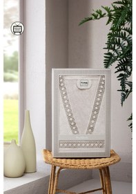 Resim Özdilek Aurea Nakışlı Kimono Kadın Bornoz Seti Bej 