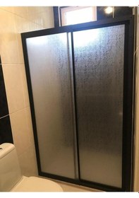 Resim Nokta Duşakabin Teknesiz Mika Duşakabin Siyah Profil Nd421 Şeffaf 