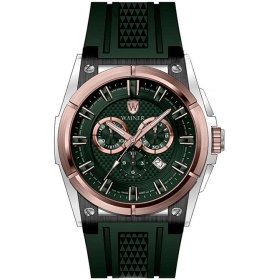 Resim Wainer WA.16666-D.094 Erkek Kol Saati – Kronograf, Safir Cam, Yeşil Silikon Kordon 