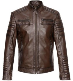 Resim Sanalbolluk Dört Cepli Işleme Spor Deri Mont Fındık Renk 