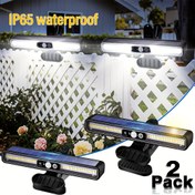 Resim 2 Adet Dış Mekan Güneş Enerjili Işık, Klips+Duvar Montajı, Hareket Sensörlü Çit Işığı, 3 Aydınlatma Modlu IP65 Dış Mekan Işıkları, 36 LED Taşınabilir Güvenlik Işıklar, Veranda ve Teras için Akıllı Işık Algılama Güneş Enerjili Işıklar, Bahçe, Garaj, Kamp 