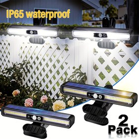Resim 2 Adet Dış Mekan Güneş Enerjili Işık, Klips+Duvar Montajı, Hareket Sensörlü Çit Işığı, 3 Aydınlatma Modlu IP65 Dış Mekan Işıkları, 36 LED Taşınabilir Güvenlik Işıklar, Veranda ve Teras için Akıllı Işık Algılama Güneş Enerjili Işıklar, Bahçe, Garaj, Kamp 