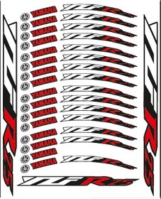 Resim Yamaha R25 Kırmızı Beyaz Baskılı Jant Şeridi 