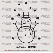 Resim Kardan Adam Yılbaşı Sticker Süs Cam Yapıştırma - Oto Sticker - Karavan Sticker 