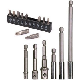 Resim Bits Uç Bağlantı Adaptör Seti Lokma Bağlantı 16 Parça Tornavida U 