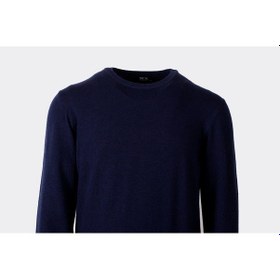 Resim Ncs Jeans Erkek Triko Bisiklet Yaka Lacivert Yün Görünümlü Tüylenmez 3009 Lacivert 